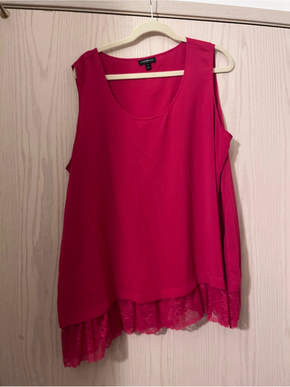 Lane Bryant Red Lace-Hem Sleeveless Camisole